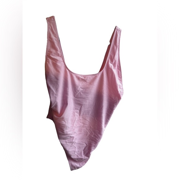 Aerie Shine Rib Birthday Scoop Cheekiest One Piece Swimsuit XXL pink soft girl - Picture 5 of 8